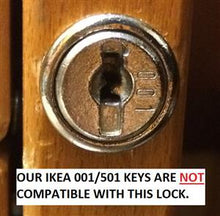 Load image into Gallery viewer, IKEA 001 LOCK - KEY UNAVAILABLE                                                                                                                                                                                                                                                                                                                                                                                                                                                                                     
