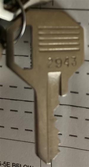 Master Lock Padlock 2943 Key                                                                                                                                                                                                                                                                                                                                                                                                                                                                                        